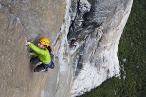 Kate Rutherford and Madaleine Sorkin climbing FreeRider (VI 5.12+), El Cap, Yosemite, CA