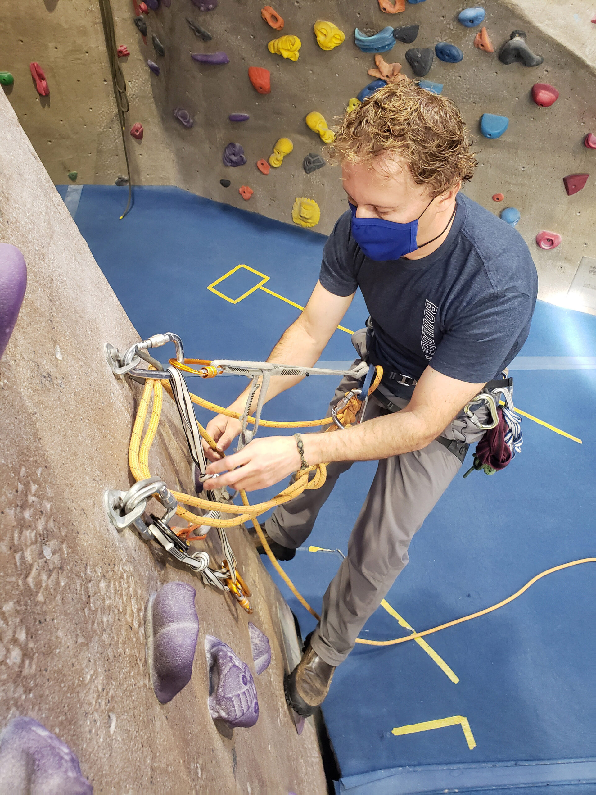 sport anchors and rappelling outdoor climbing